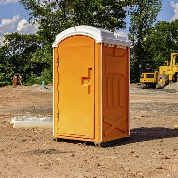 how often are the portable restrooms cleaned and serviced during a rental period in Slovan